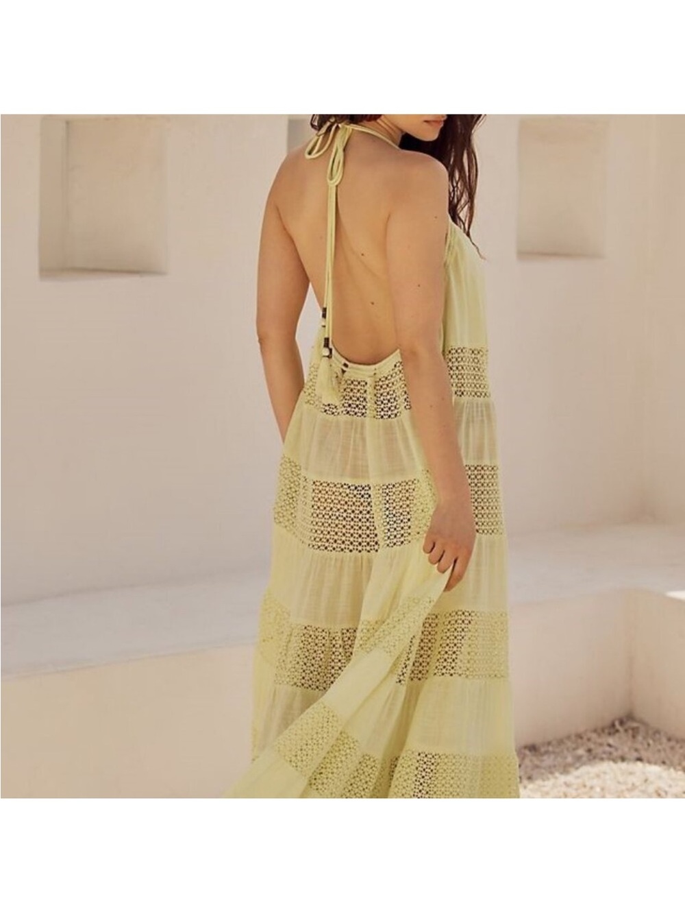 NWT: Anthropologie Sheer Lace Tiered Maxi Dress